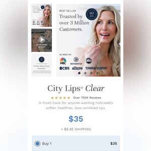 City Lips Clear Plumping Lip Gloss - New in Box